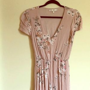 Floral nude pink dress